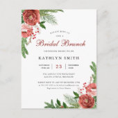 テラコッタフローラボーフリーフブライダルブランチ インビテーションポストカード (正面)