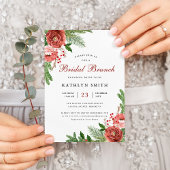テラコッタフローラボーフリーフブライダルブランチ インビテーションポストカード