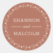 テラコッタフローラミニマ結婚リスト封筒用シール ラウンドシール (正面)