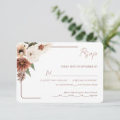 テラコッタフローラモダン秋と食事の選択 出欠カード (スタンド正面)