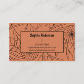 テラコッタフローララインアートビジネスカード 名刺 (裏面)