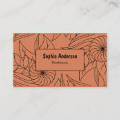 テラコッタフローララインアートビジネスカード 名刺 (正面)