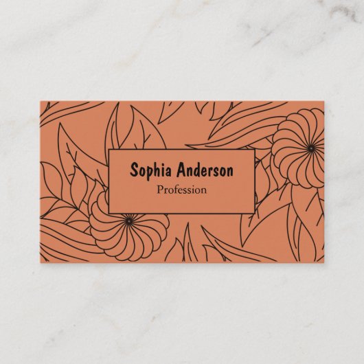 テラコッタフローララインアートビジネスカード 名刺 (正面)
