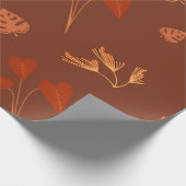 テラコッタフローラルパターン ラッピングペーパー (角)