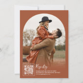 テラコッタフローラワイルドフラワークリームブライダルシャワー 招待状 (裏面)