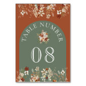 テラコッタフローラワイルドフラワーセージ結婚グリーン テーブルナンバー (裏面)