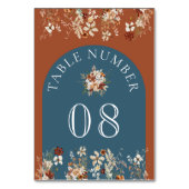 テラコッタフローラワイルドフラワーダスティブルー結婚ズ テーブルナンバー (正面)