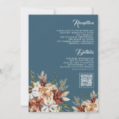 テラコッタフローラワイルドフラワーダスティブルー結婚ズ 招待状 (裏面)