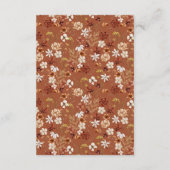 テラコッタフローラワイルドフラワーネイビーブルー結婚ズ エンクロージャーカード (裏面)