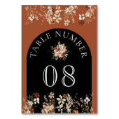 テラコッタフローラワイルドフラワーブラック結婚ズ テーブルナンバー (裏面)