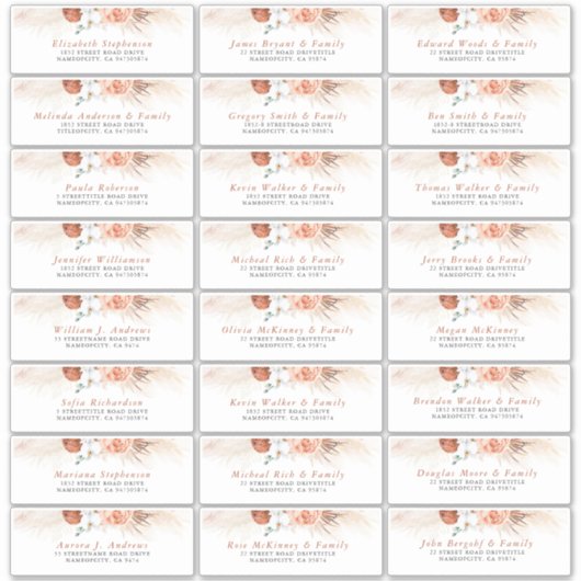 テラコッタフローラ個人ゲスト住所 シール (正面)