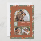 テラコッタフローラ写真QRコード結婚セージ 招待状 (裏面)