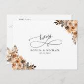 テラコッタフローラ植物学QRコードウェディングRSVP ポストカード (正面/裏面)