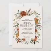 テラコッタフローラ植物生誕地モダン国土 招待状 (正面)