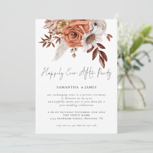 テラコッタフローラ楽しくずっと後のパーティー結婚の 招待状 (スタンド正面)