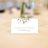 テラコッタフローラ白い緑の葉エレガント プレイスカード