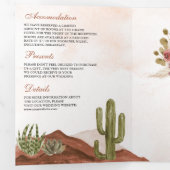 テラコッタフローラ砂漠サボテンQRコード結婚ズ 三つ折り招待状 (内部最初)