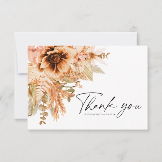 テラコッタフローラ秋の結婚式 サンキューカード (正面)