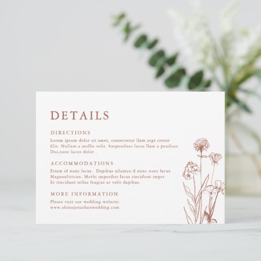 テラコッタフローラ秋ワイルドフラワー結婚ズ詳細 エンクロージャーカード (スタンド正面)