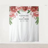 テラコッタフローラ結婚リーフの写真ブース タペストリー (正面)