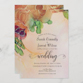 テラコッタフローラ結婚式招待状 招待状 (正面/裏面)