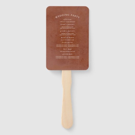 テラコッタフローラ結婚式 プログラムハンドファン ハンドファン (裏面)