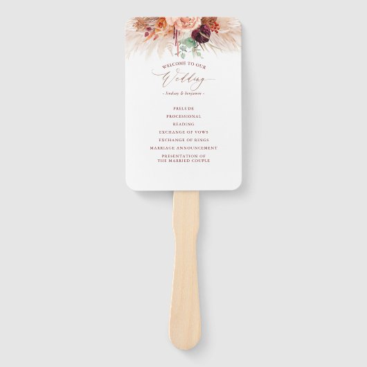 テラコッタフローラ結婚式 プログラムハンドファン ハンドファン (正面)