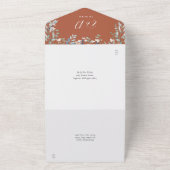 テラコッタフローラ緑の結婚スクリプト オールインワン招待状 (外側)