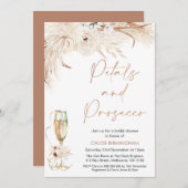 テラコッタフローラ花びらプロセッコブライダルシャワー 招待状 (正面/裏面)