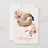 テラコッタフローラ赤ちゃんシャワー写真サンキューカード サンキューカード (正面)