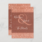 テラコッタフローラ、ハート結婚つる植物の挿入 招待状 (正面/裏面)