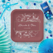 テラコッタフローリッシュウェディングシャワー紙プレート ペーパープレート (パーティー)