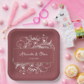 テラコッタフローリッシュウェディングシャワー紙プレート ペーパープレート (パーティー)