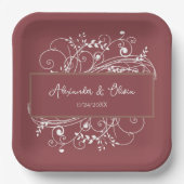 テラコッタフローリッシュウェディングシャワー紙プレート ペーパープレート (正面)