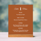 テラコッタブモダンルントオレンジ秋の結婚式 アクリルサイン (ニュートラル)