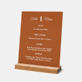 テラコッタブモダンルントオレンジ秋の結婚式 アクリルサイン (傾斜)