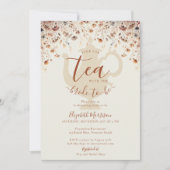 テラコッタブライダルシャワーティーブリーズワイルドフラワー 招待状 (正面)