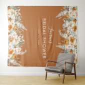 テラコッタブライダルシャワーフォトブース背景 タペストリー (インサイチュ(横))