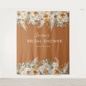 テラコッタブライダルシャワーフォトブース背景 タペストリー (正面)