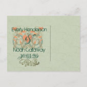 テラコッタブラウングリーンアーストーン保存日 案内ポストカード (裏面)