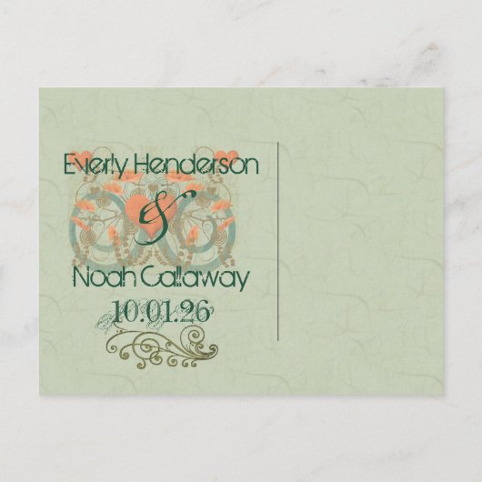 テラコッタブラウングリーンアーストーン保存日 案内ポストカード (裏面)