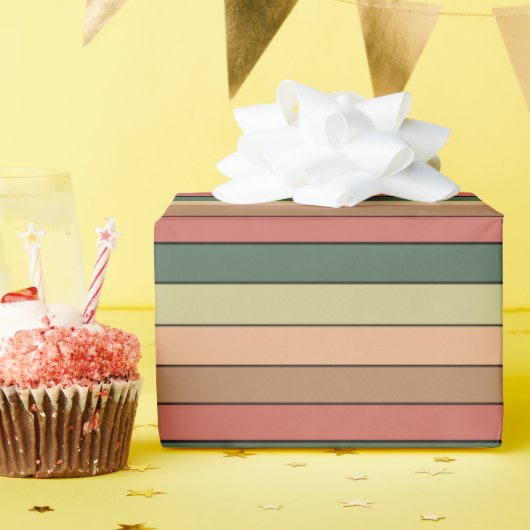 テラコッタブラウングリーンブラックオンウォーター色紙 ラッピングペーパー (誕生日パーティー)