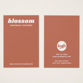 テラコッタブラウンレトロフォントロゴイヤリングカード (正面&裏面)