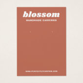 テラコッタブラウンレトロフォントロゴイヤリングカード (正面)