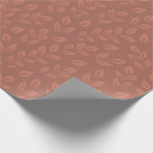 テラコッタブラウンヴィンテージモリスインスパイアボタニカル ラッピングペーパー (角)