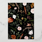 テラコッタブラックの花アーチモダンなクリスマス 箔シーズンカード (裏面)