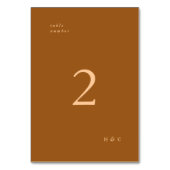 テラコッタブラックシンプルプモダンライナ結婚ーズ テーブルナンバー (正面)