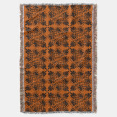 テラコッタブラック古代ギリシャの蛇行パターン スローブランケット (正面縦)