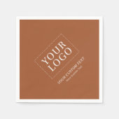 テラコッタブランドカスタムのビジネスロゴプロモーション スタンダードカクテルナプキン (正面)