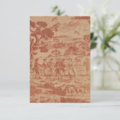 テラコッタブリティッシュメイポールトイレテキスタイルプリント サンキューカード (スタンド正面)